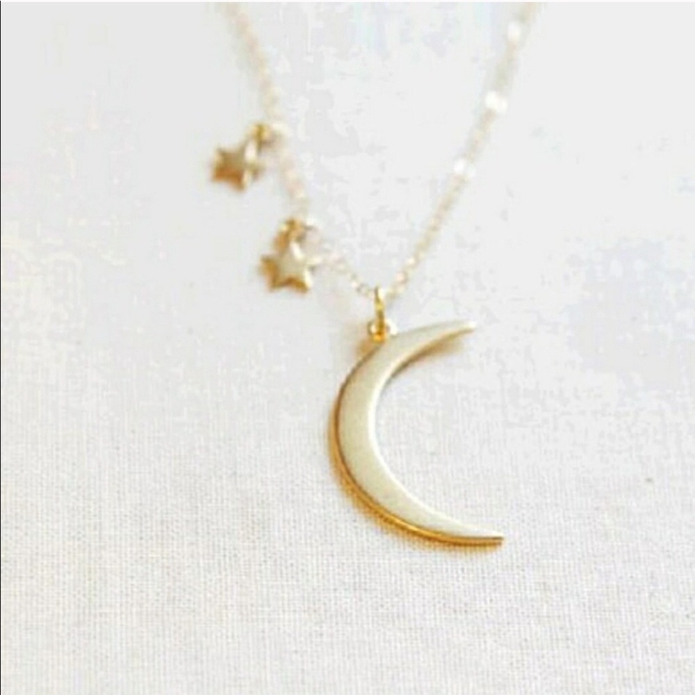 ✨NEW: BÖHÖ Goddess Golden Star+Moon Charm Pendent Necklace✨Dainty - Picture 2 of 10